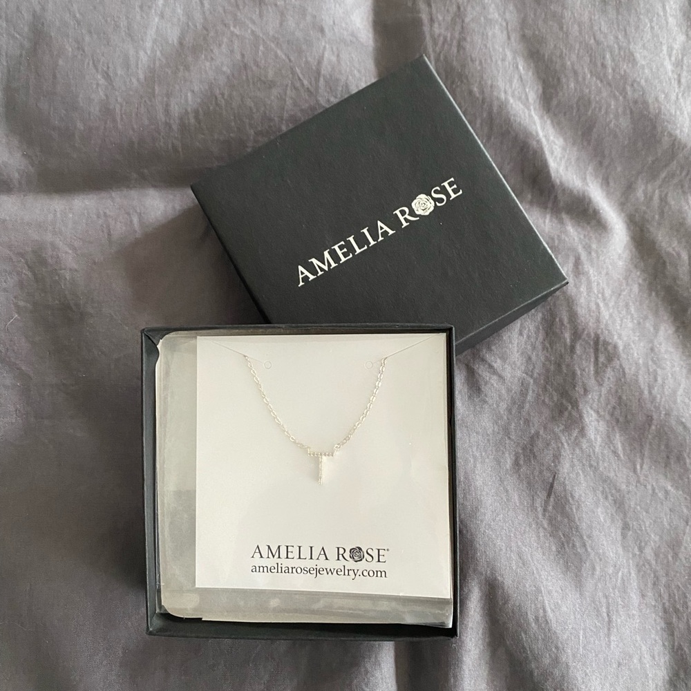 Amelia Rose Silver Initial Necklace